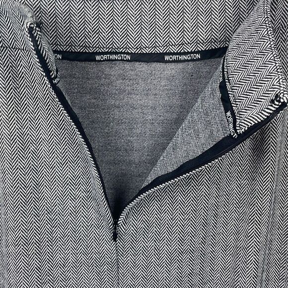 Worthington Light Grey Herringbone Stretch Jersey Knit Pencil Skirt NEW sz 12 - Picture 6 of 8